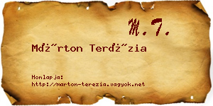 Márton Terézia névjegykártya